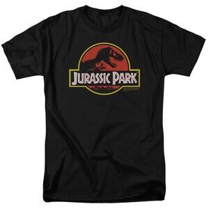 Jurassic Park Classic Logo Adult 181 T Shirt Black